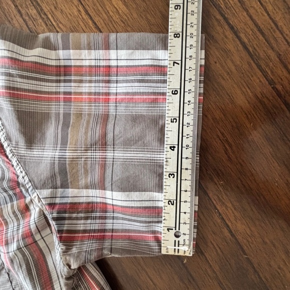 Eddie Bauer Classic Fit short sleeve cotton blend plaid button down shirt size L - Picture 16 of 16